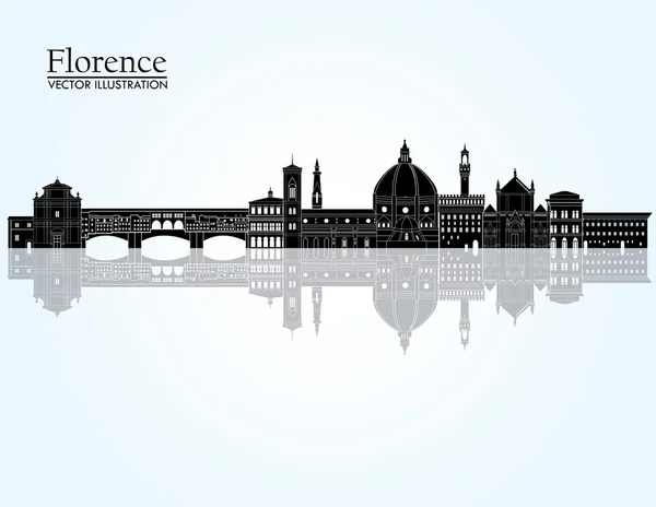 Florencia panorama detallado — Vector de stock