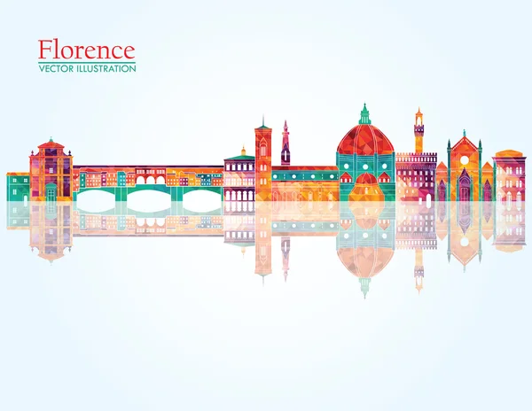 Firenze panorama dettagliato — Vettoriale Stock