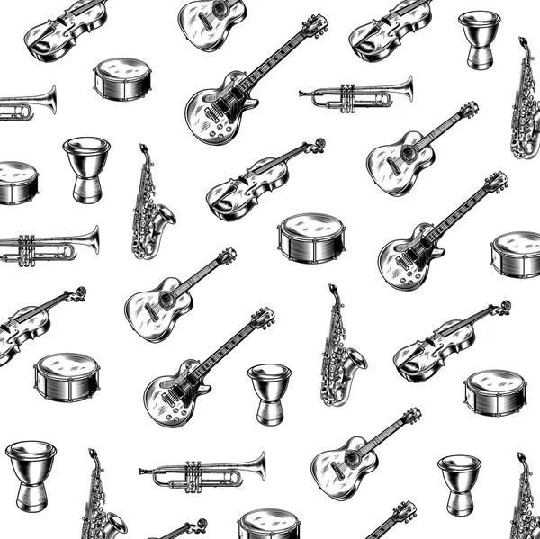 Patrón de instrumentos musicales — Vector de stock