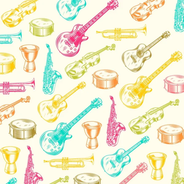 Modèle d'instruments de musique — Image vectorielle
