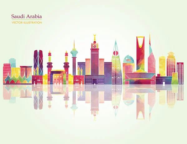 Saudi arabia подробная панорама — стоковый вектор