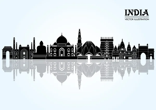 Детальний Панорама Індії — стоковий вектор