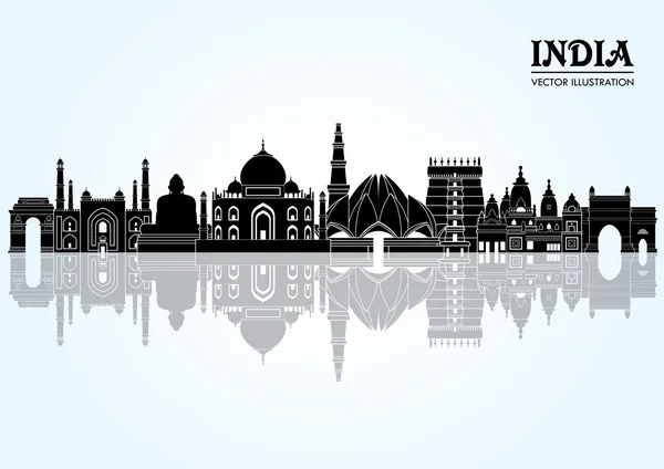 India panorama detallado — Vector de stock