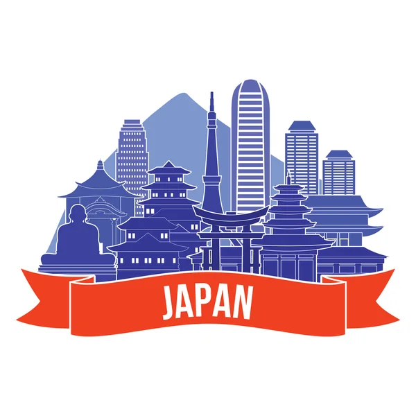 ไอคอนการเดินทางของญี่ปุ่น — ภาพเวกเตอร์สต็อก