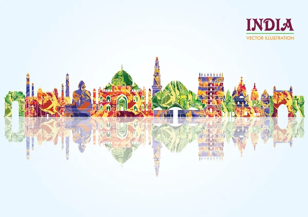 India panorama detallado — Vector de stock