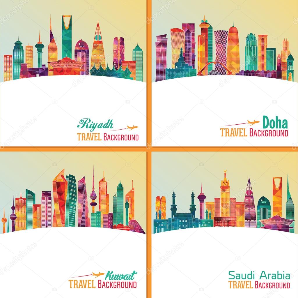 set of travel posters
