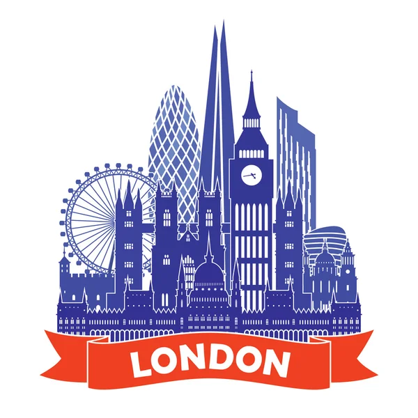 Skyline van Londen. Vectorillustratie — Stockvector