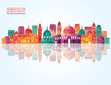 Kudüs, İsrail manzarası siluet