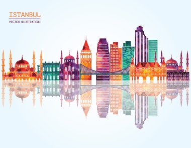 Istanbul manzarası detaylı siluet