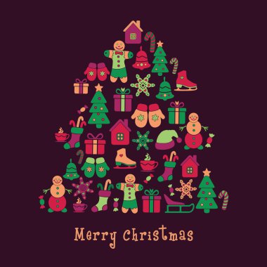 vektör Noel kartı.