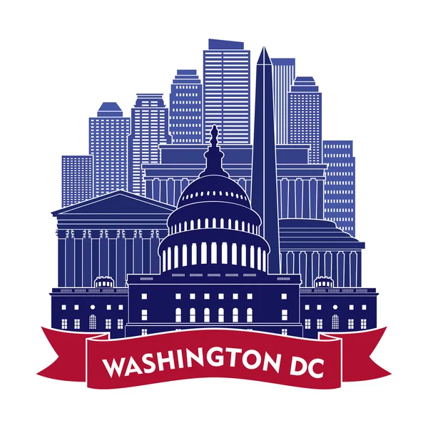 Washington DC Skyline — Stok Vektör
