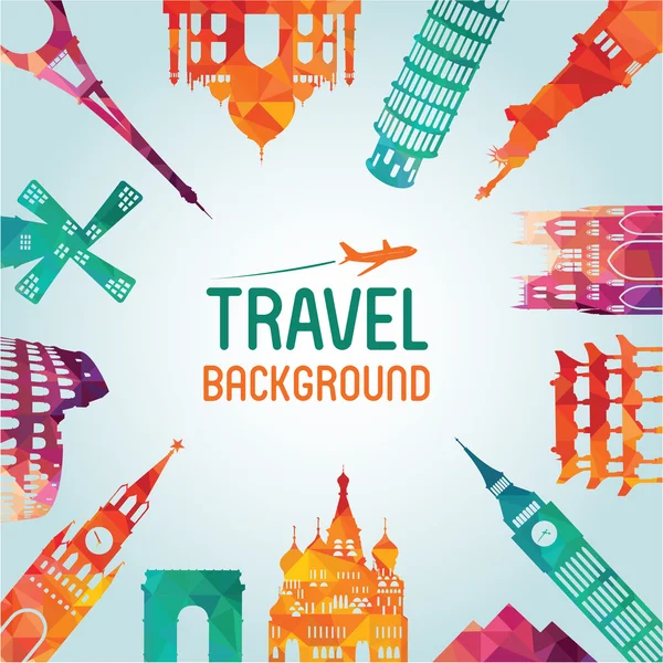 Travel and tourism background — Stock Vector