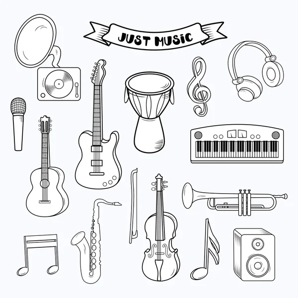 Ensemble d'icônes de musique vectorielle — Image vectorielle