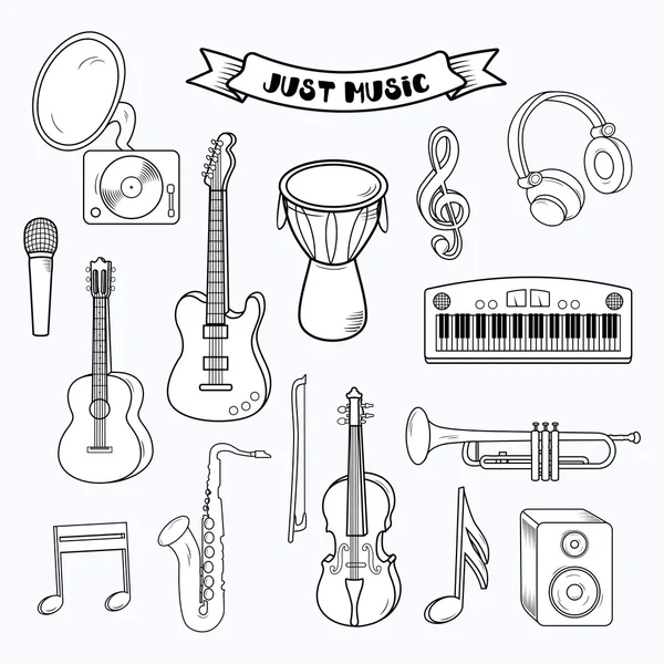 Vector muziek iconen set — Stockvector