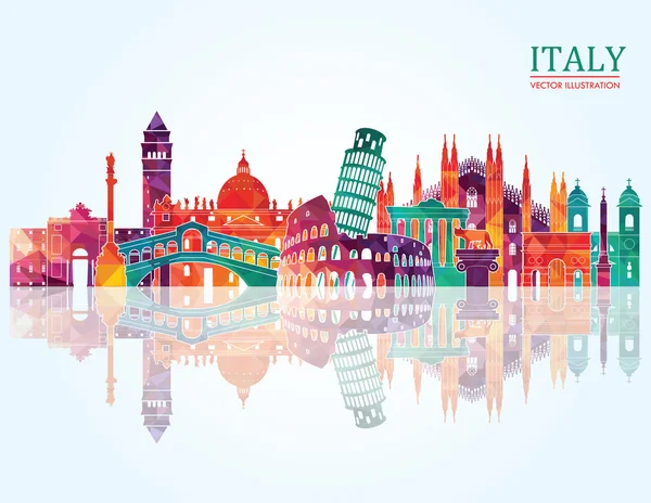 Italia skyline — Vector de stock