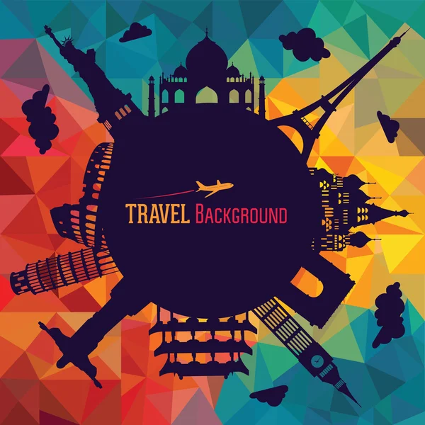 Travel and tourism background — Stock Vector