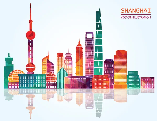 Skyline de Shanghai . — Archivo Imágenes Vectoriales