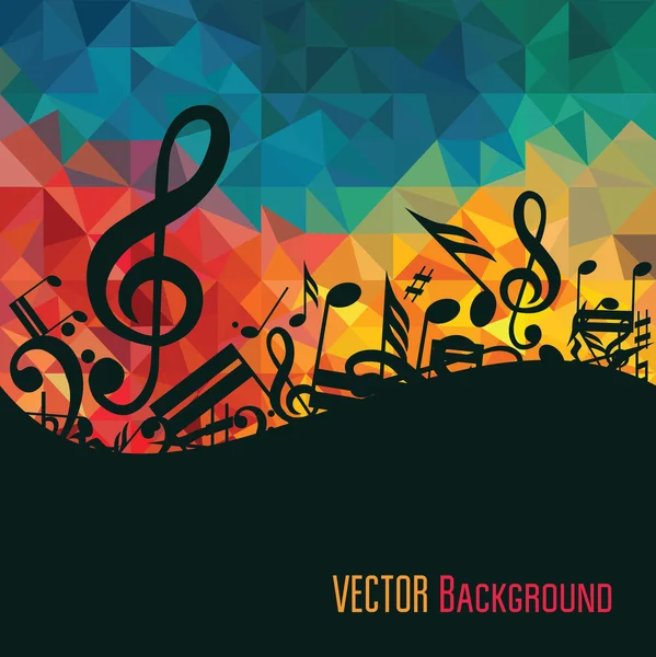 Fondo de música colorida. — Vector de stock