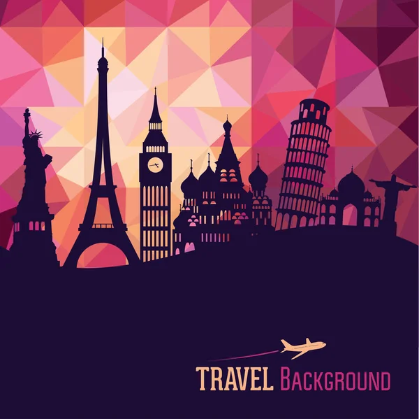 Travel and tourism background — Stock Vector