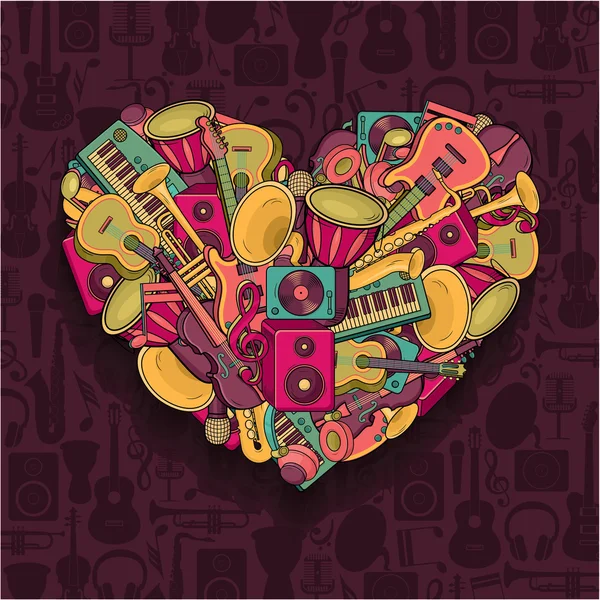 Renkli müzik kalp