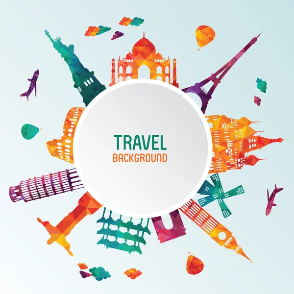 Seyahat ve Turizm arka plan — Stok Vektör