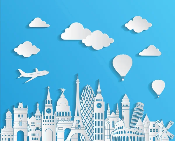 Europe manzarası detaylı siluet