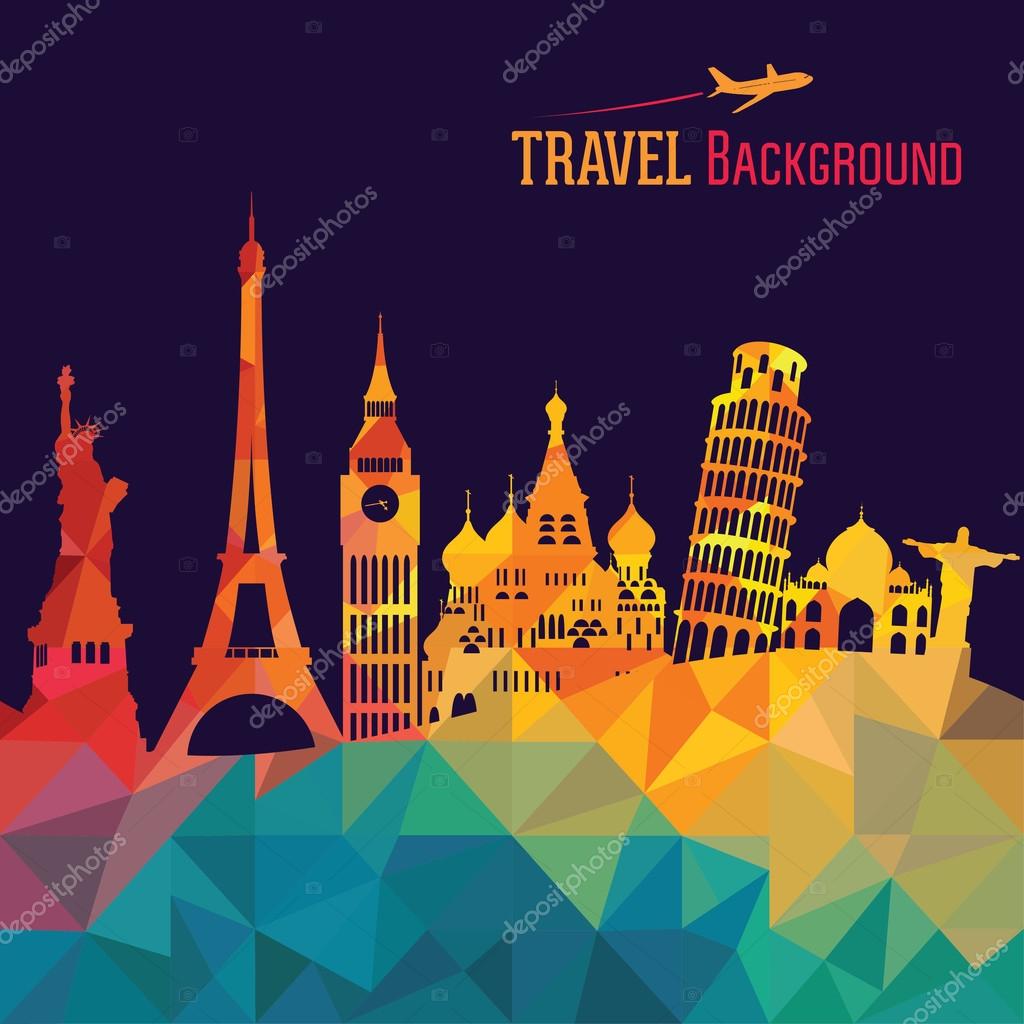 Travel and tourism background Stock Vector Image by ©CamillaCasablanca  #63567291