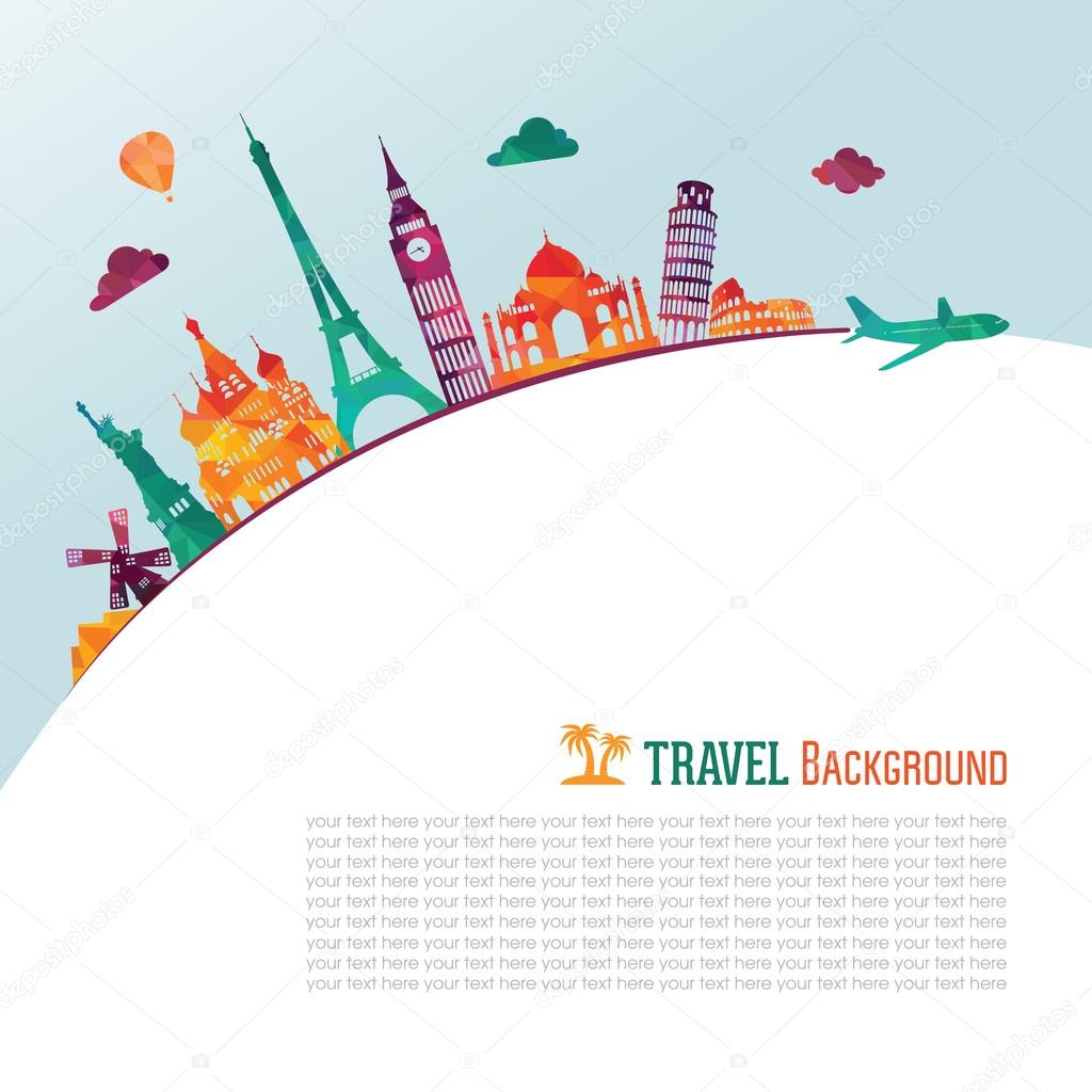 Travel and tourism background Stock Vector Image by ©CamillaCasablanca  #63567449