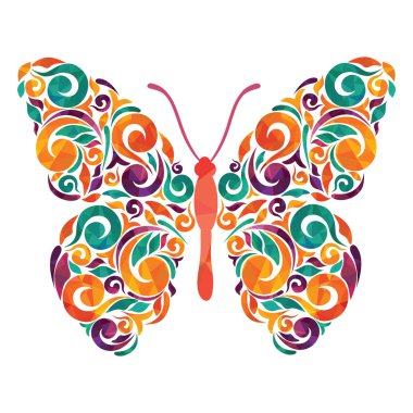 renkli kelebek çizimi