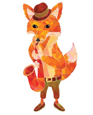 Saksafon ile Fox müzisyen