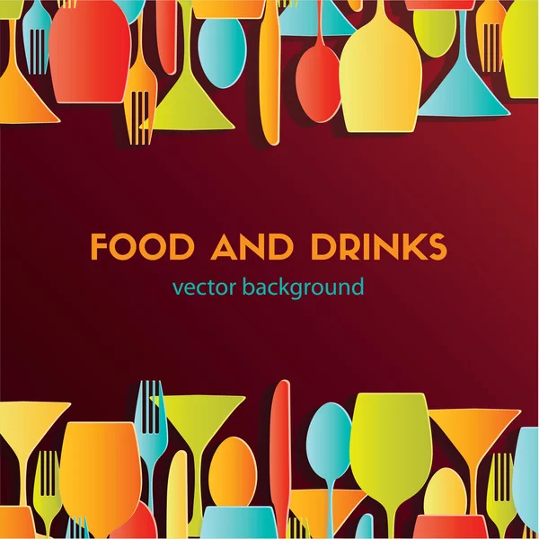 Food and drinks pattern — Stock Vector