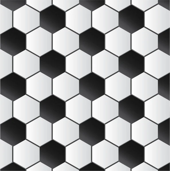 Black and white hexagon soccer ball seamless pattern, vector — Stock