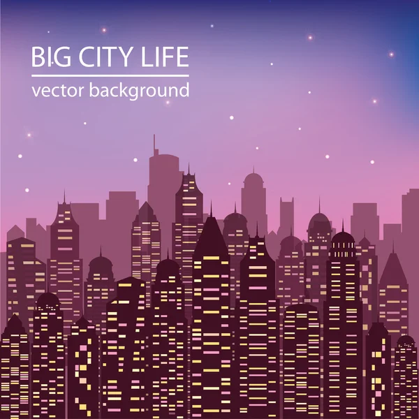 Night city life — Stock Vector