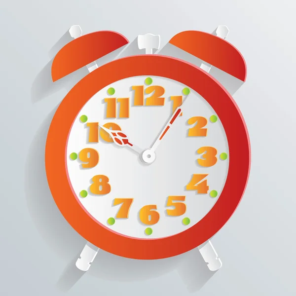 オレンジ色の目覚まし時計 — ストックベクタ
