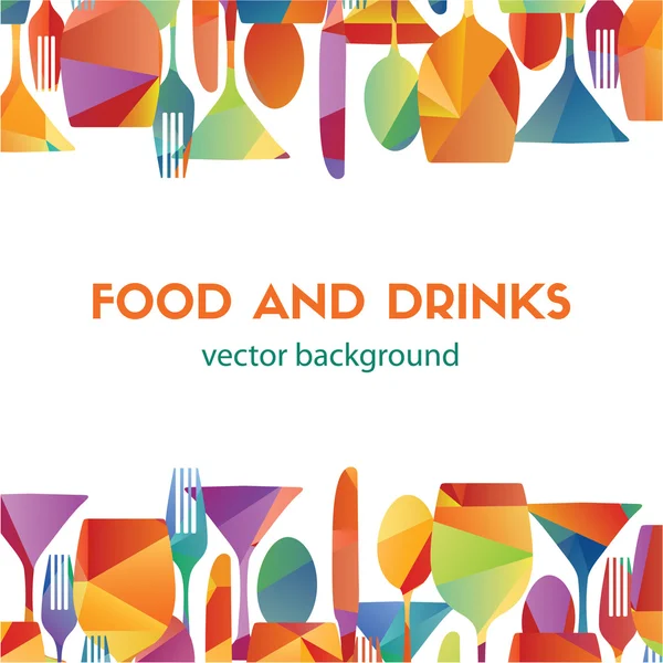 Food and drinks pattern — Stock Vector