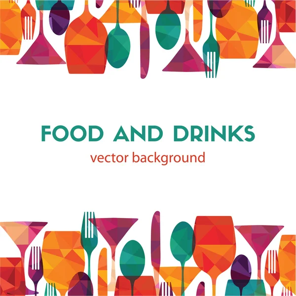 Food and drinks pattern — Stock Vector