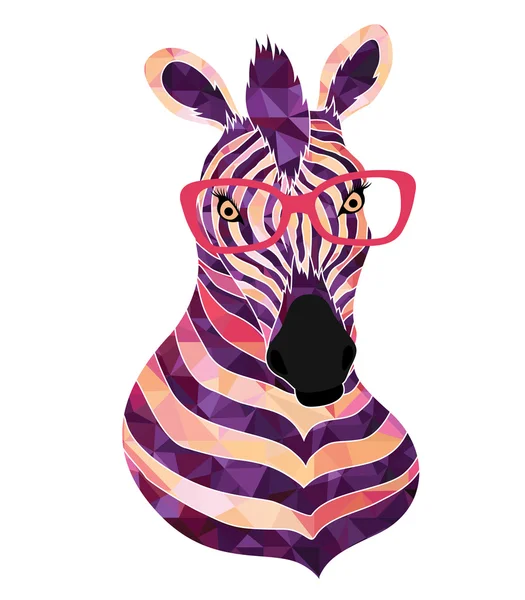 Zebra in trendigen Gläsern — Stockvektor