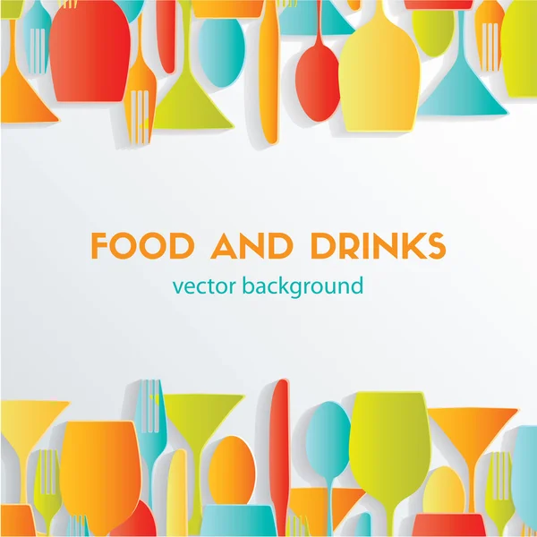 Food and drinks pattern — Stock Vector