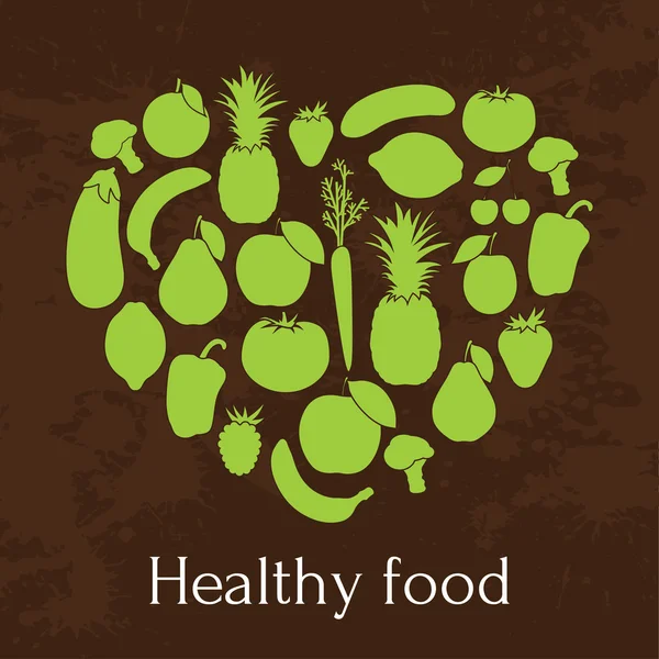 Aliments sains verts — Image vectorielle