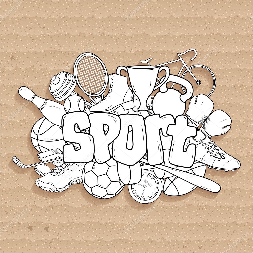 Sport elements background Stock Vector Image by ©CamillaCasablanca