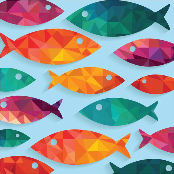 Patrón con peces de colores — Archivo Imágenes Vectoriales