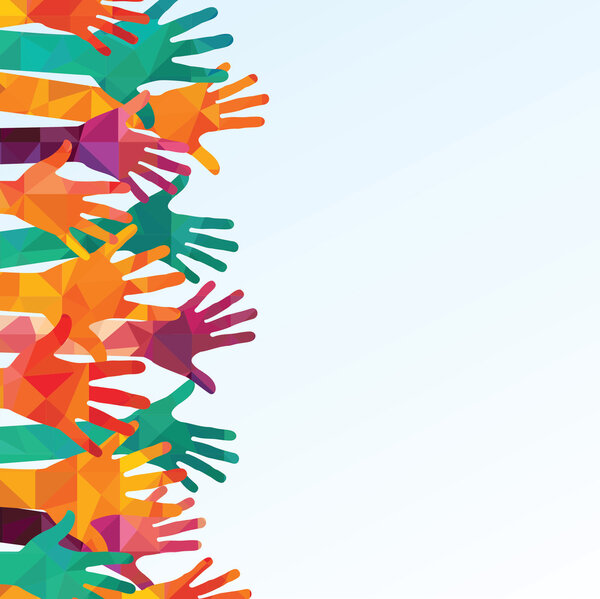 Colorful up hands background