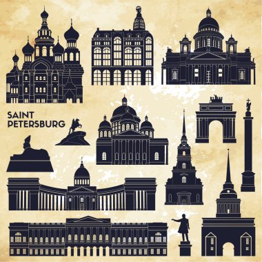 Saint Petersburg monuments. clipart