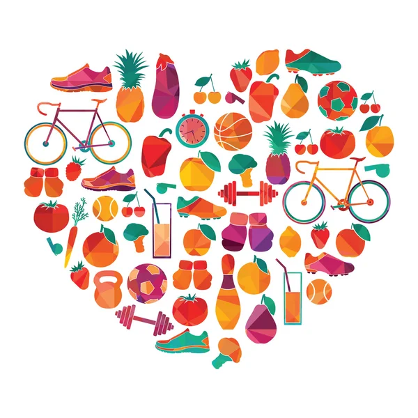 Heart healthy lifestyle. — Stock Vector