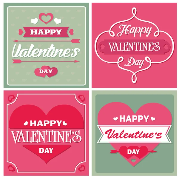 Tarjetas de amor del día de San Valentín — Vector de stock