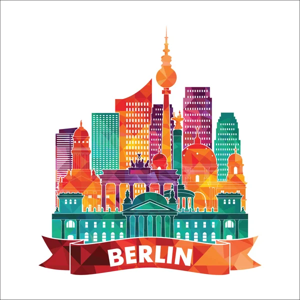 Illustration zur Berliner Skyline — Stockvektor