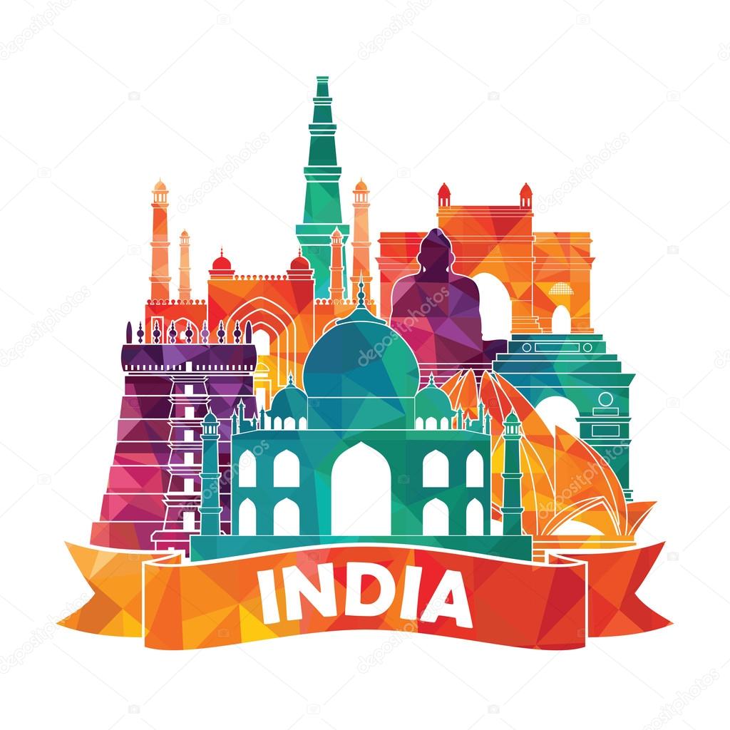 India skyline illustration