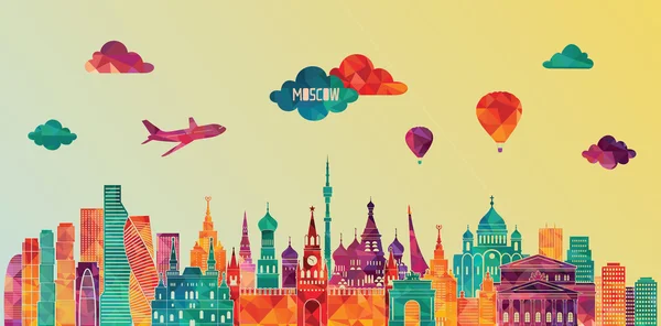 Moskau detaillierte Skyline. — Stockvektor