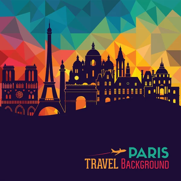 Fondo turístico de París — Vector de stock