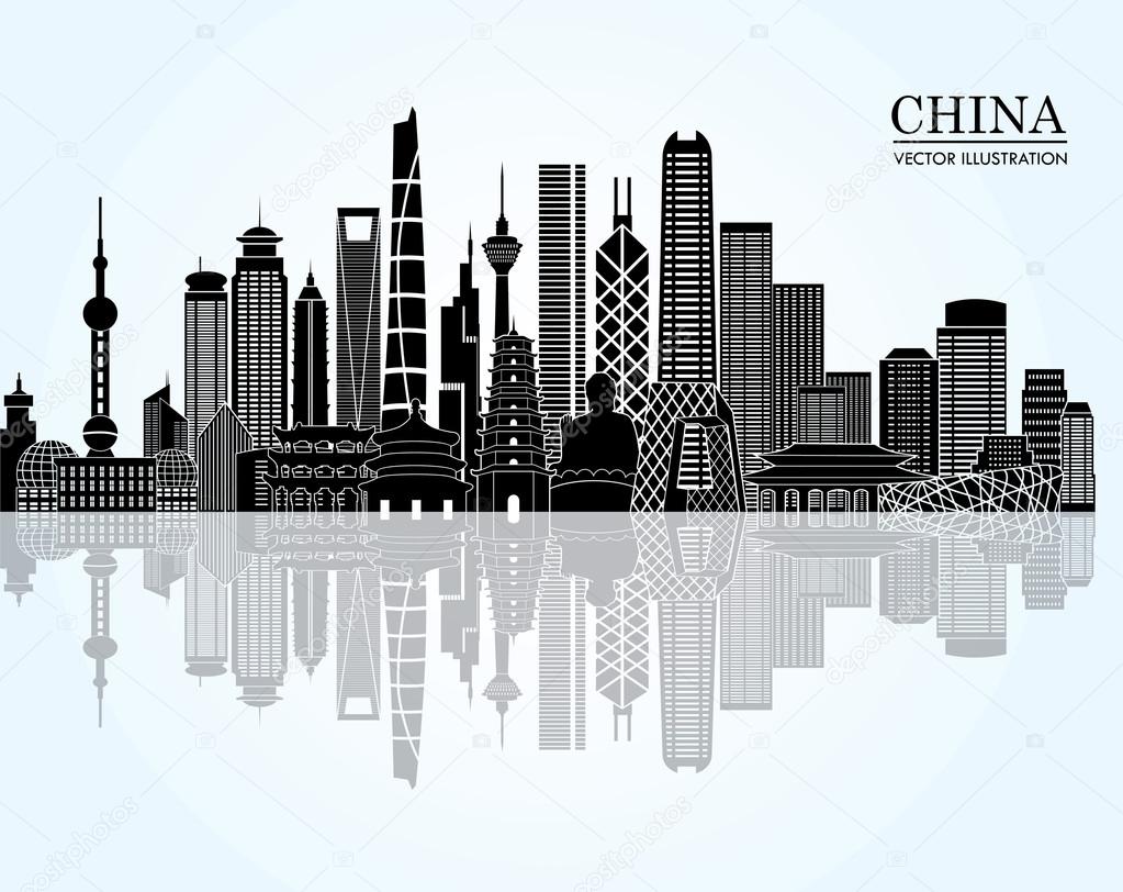 China detailed skyline